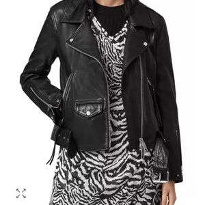 All Saints Black Leather Moto Jacket